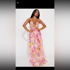 Spring Awakening Maxi Dress - Pink/combo